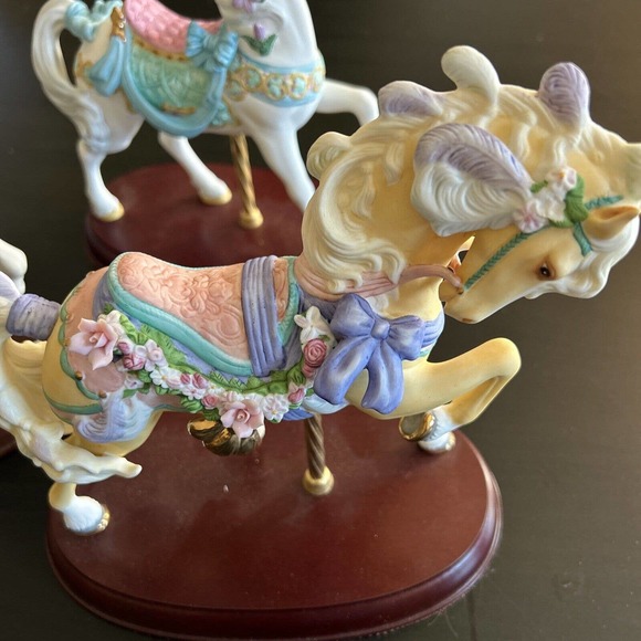 Lenox Carousel Collection Set of 3 Horse Porcelain Figurines Collectible Vintage - Picture 4 of 16